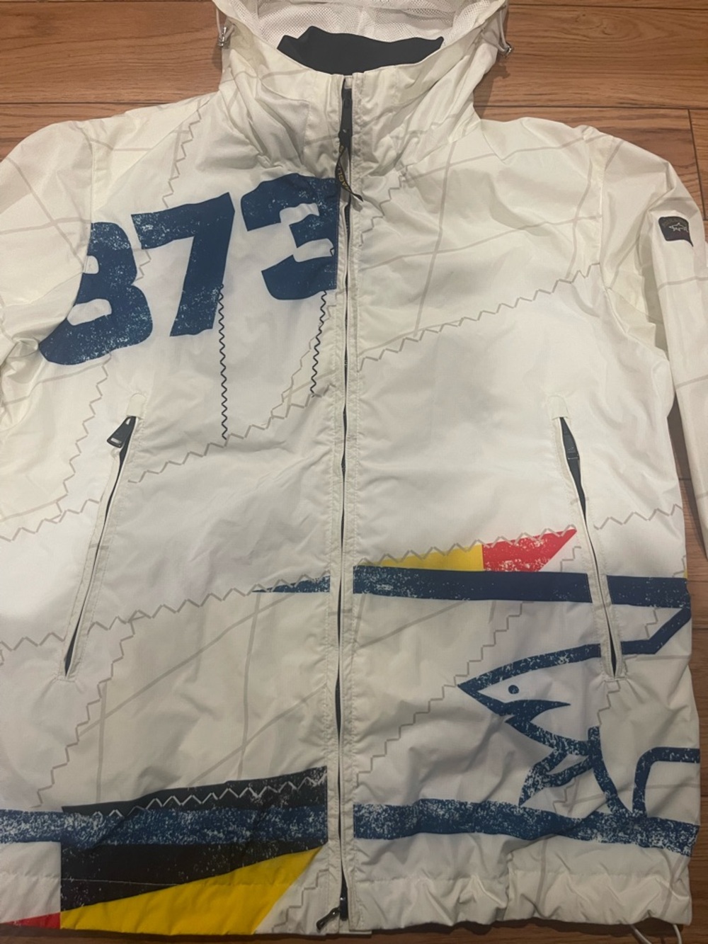 Paul & Shark Yachting Re-Sail Jacket Ltd Edition White Men’s Hooded Windbreaker - Picture 8 of 16